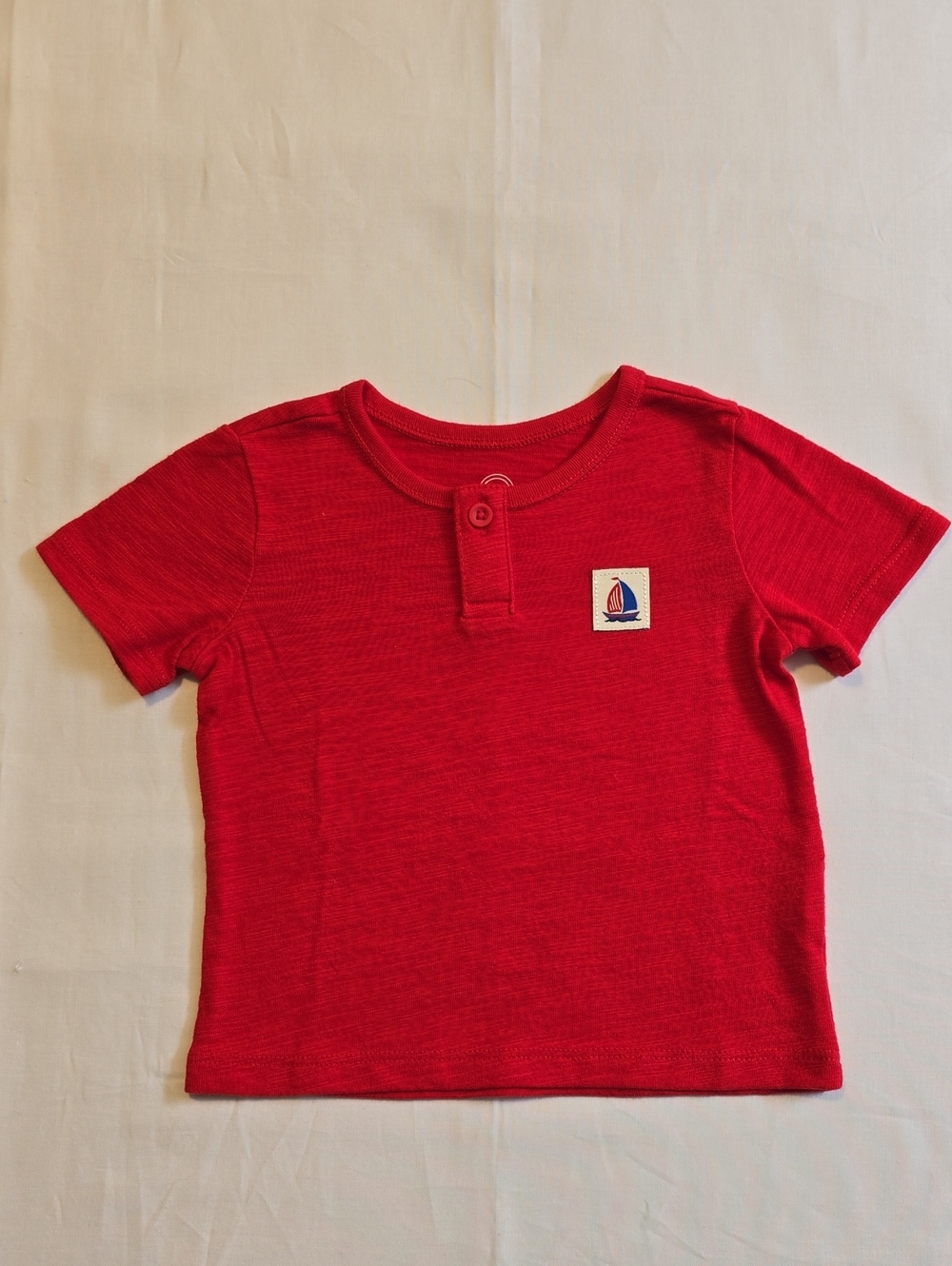 wonder nation - Red Short-Sleeve Tee with Sailboat Patch